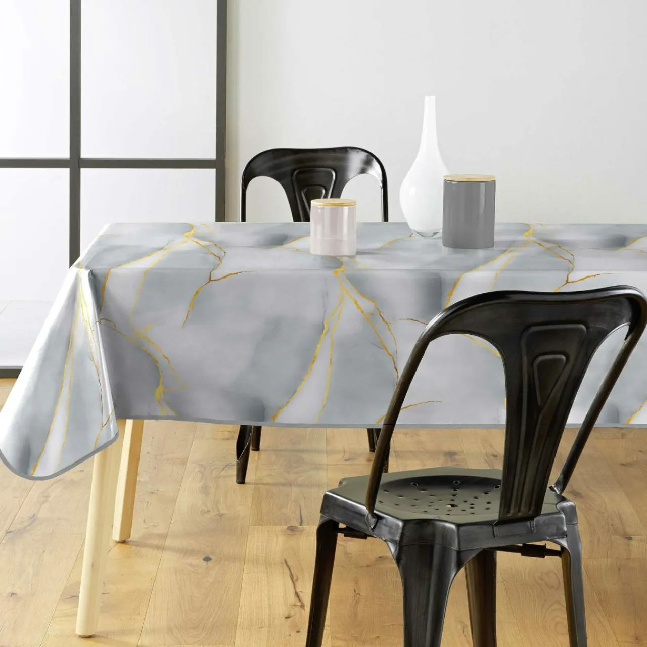 douceur d'intu017drieur Nappe rectangulaire enduite PVC (140 x 240 cm) Marbrelle e Gris Online