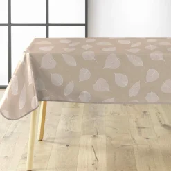 douceur d'intu017drieur Nappe rectangulaire enduite PVC (140 x 240 cm) Feuillys he Blanc