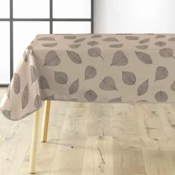douceur d'intu017drieur Nappe rectangulaire enduite PVC (140 x 240 cm) Feuillys Beige Outlet