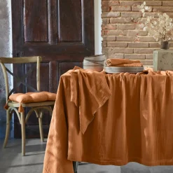 EMINZA Nappe rectangulaire gaze de coton (150 x 350 cm) Gaïa Abricot Discount