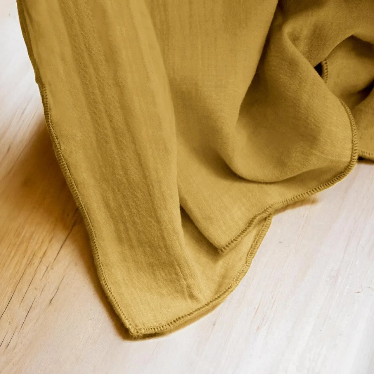 EMINZA Nappe rectangulaire gaze de coton (150 x 250 cm) Gaïa Jaune safran