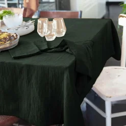 EMINZA Nappe rectangulaire gaze de coton (150 x 350 cm) Gaïa Vert sapin Outlet