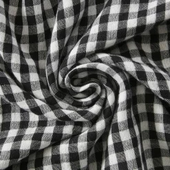EMINZA Nappe rectangulaire gaze de coton (150 x 250 cm) Gaïa vichy e Noir Best