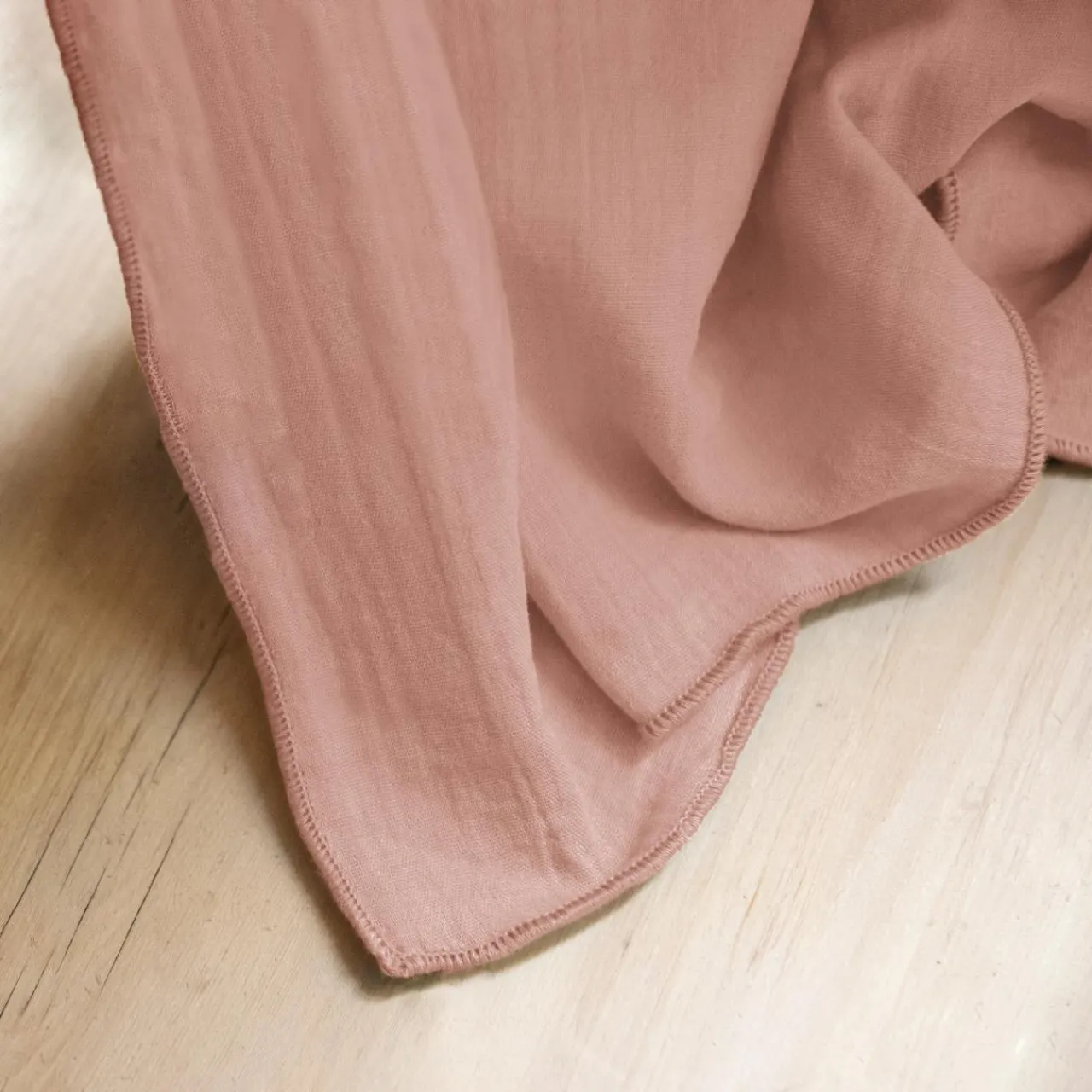 EMINZA Nappe rectangulaire gaze de coton (150 x 250 cm) Gaïa Rose Pêche Clearance