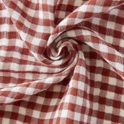 EMINZA Nappe rectangulaire gaze de coton (150 x 350 cm) Gaïa vichy Terracotta New