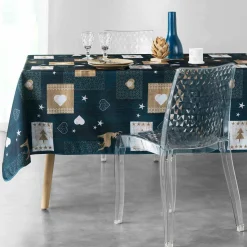 DOUCEUR D'INTERIEUR Nappe rectangulaire (L240 cm) Augustin e Bleu Hot
