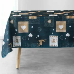 DOUCEUR D'INTERIEUR Nappe rectangulaire (L240 cm) Augustin e Bleu Hot