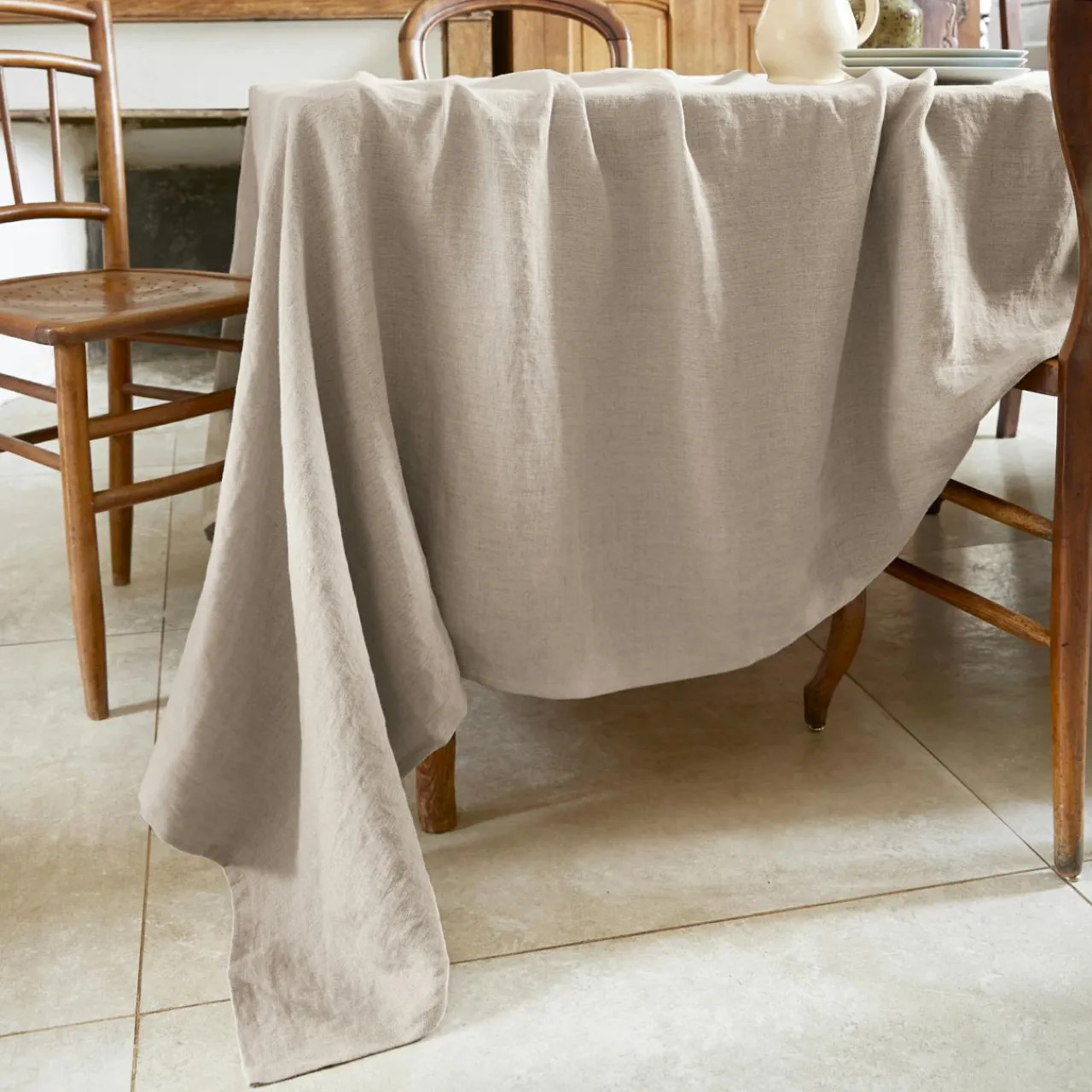 EMINZA Nappe rectangulaire lin lavé (170 x 350 cm) Louise Beige Hot