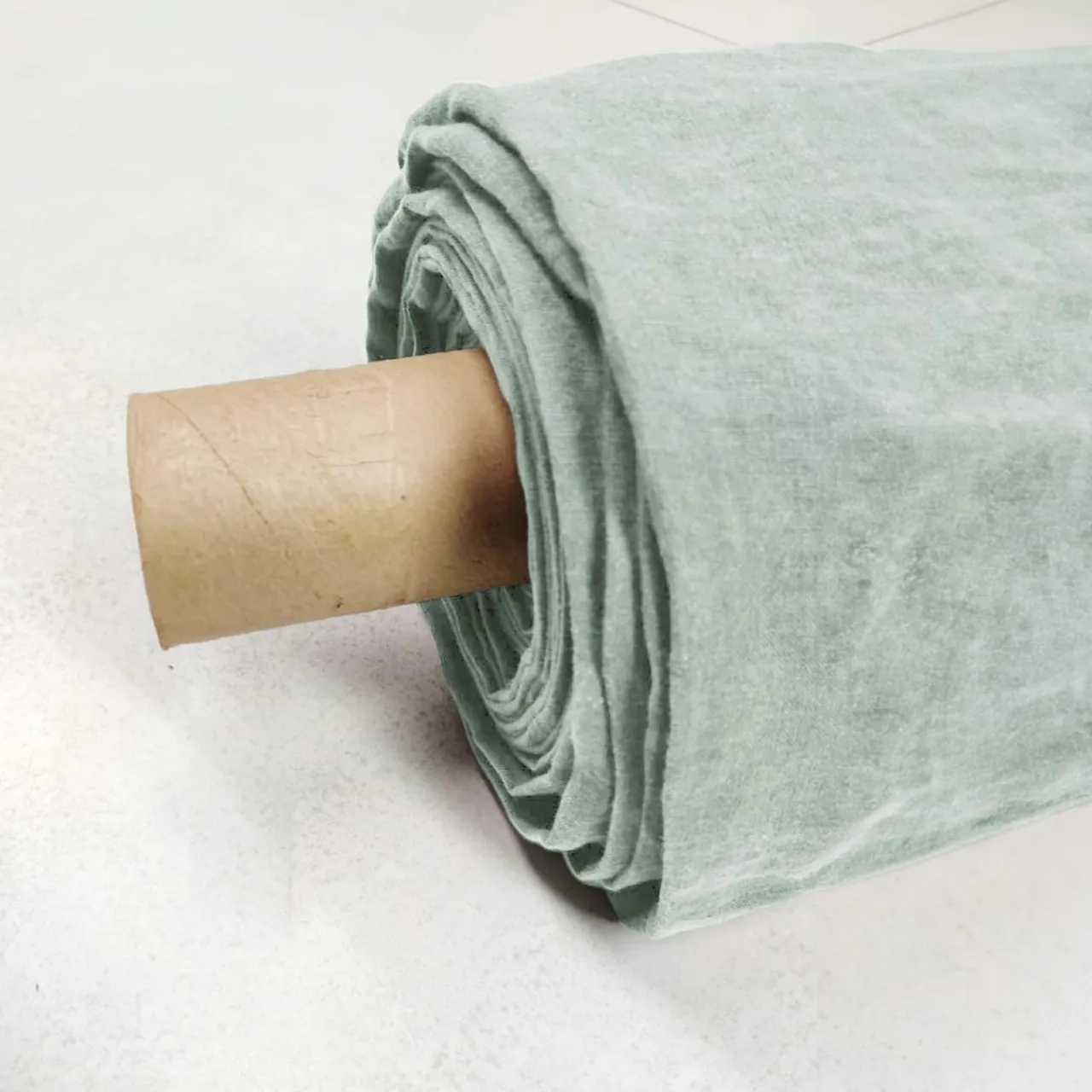 EMINZA Nappe rectangulaire lin lavé (170 x 250 cm) Louise Vert Eucalyptus Sale