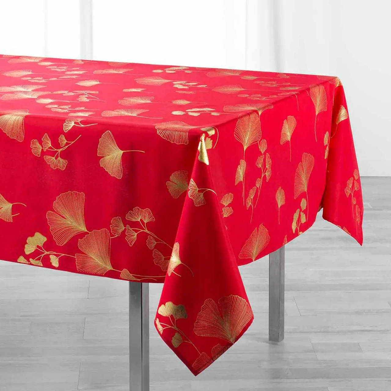 DOUCEUR D'INTERIEUR Nappe rectangulaire (150 x 240 cm) Bloomy Rouge Discount