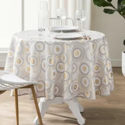 douceur d'intu017drieur Nappe ronde antitache (180 cm) Eclipse he Blanc Discount