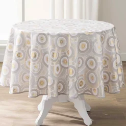 douceur d'intu017drieur Nappe ronde antitache (180 cm) Eclipse he Blanc Discount