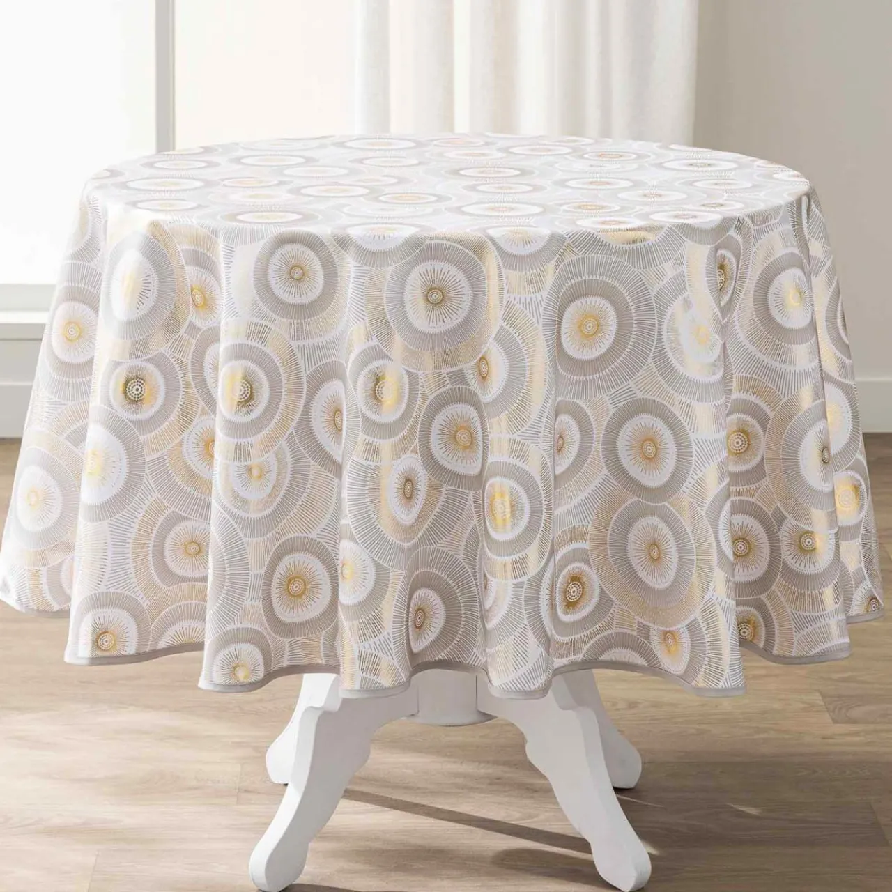 douceur d'intu017drieur Nappe ronde antitache (180 cm) Eclipse he Blanc Discount
