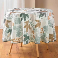 douceur d'intu017drieur Nappe ronde antitache (180 cm) Fidji e Vert Hot