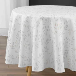 DOUCEUR D'INTERIEUR Nappe ronde anti tache (180 cm) Lonigold he Blanc Sale