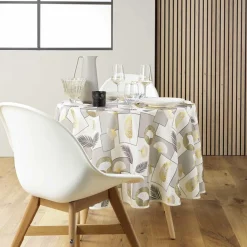 douceur d'intu017drieur Nappe ronde anti tache (180 cm) Natane Beige Discount