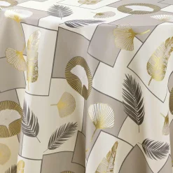 douceur d'intu017drieur Nappe ronde anti tache (180 cm) Natane Beige Discount