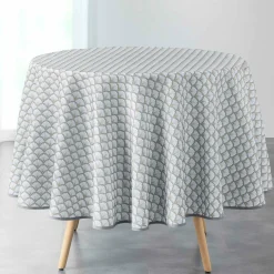 DOUCEUR D'INTERIEUR Nappe ronde anti tache (D180 cm) Artchic he Blanc Hot