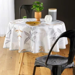 DOUCEUR D'INTERIEUR Nappe ronde anti-taches (D180 cm) Miraline e Gris Outlet