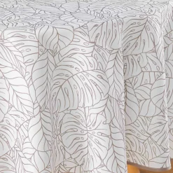 DOUCEUR D'INTERIEUR Nappe ronde anti-taches (D180 cm) Solea he Blanc Hot