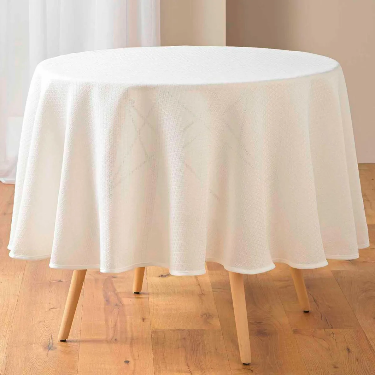 douceur d'intu017drieur Nappe Ronde (180 cm) Stella he Blanc Hot
