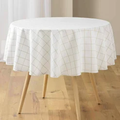 douceur d'intu017drieur Nappe ronde coton (180 cm) Axel he Blanc