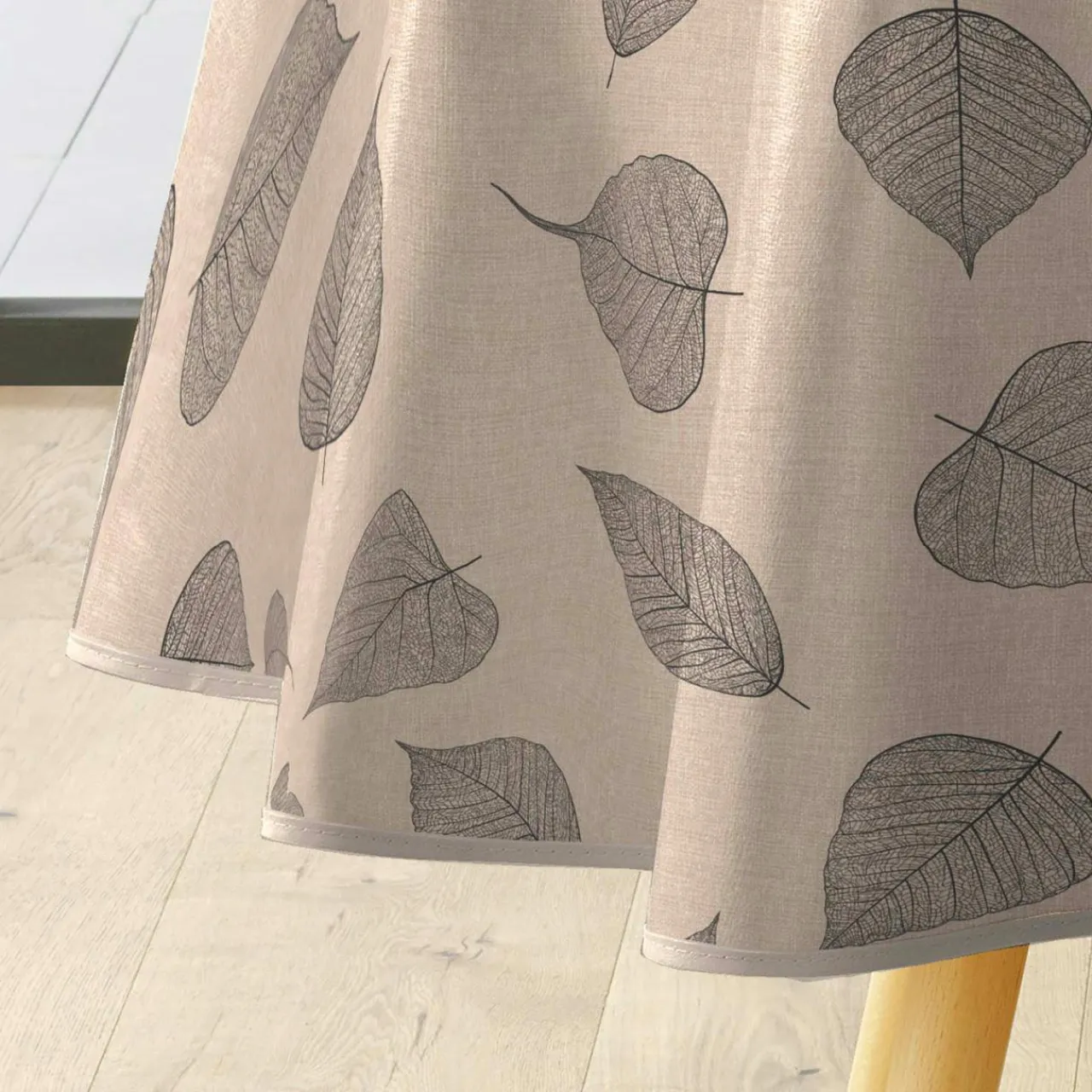 douceur d'intu017drieur Nappe ronde enduite PVC (160 cm) Feuillys Beige Sale