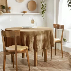 EMINZA Nappe ronde gaze de coton (180 cm) Gaïa Camel Sale