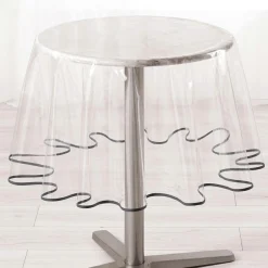 DOUCEUR D'INTERIEUR Nappe ronde toile cirée transparente (D180 cm) Garden Anthracite Gris foncé Outlet