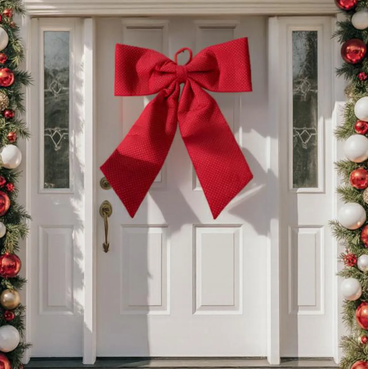 KOOPMAN Noeud de Noël Géant (H80 cm) Velvet Rouge New