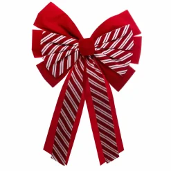 Feeric Lights & Christmas Noeud ruban Rayé (H60 cm) Rouge Best