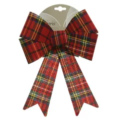 KAEMINGK Nœud de Noël (H26 cm) à carreaux Rouge Sale