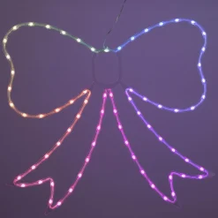 KOOPMAN Nœud papillon lumineux néon 71 LED H60 cm Multicolore Outlet