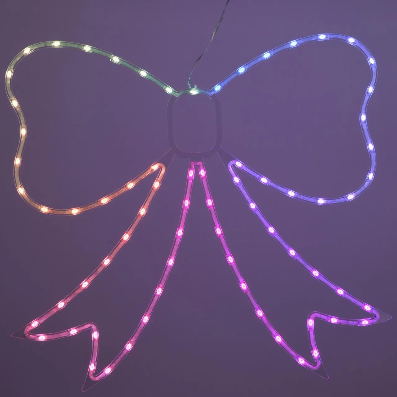 KOOPMAN Nœud papillon lumineux néon 71 LED H60 cm Multicolore Outlet