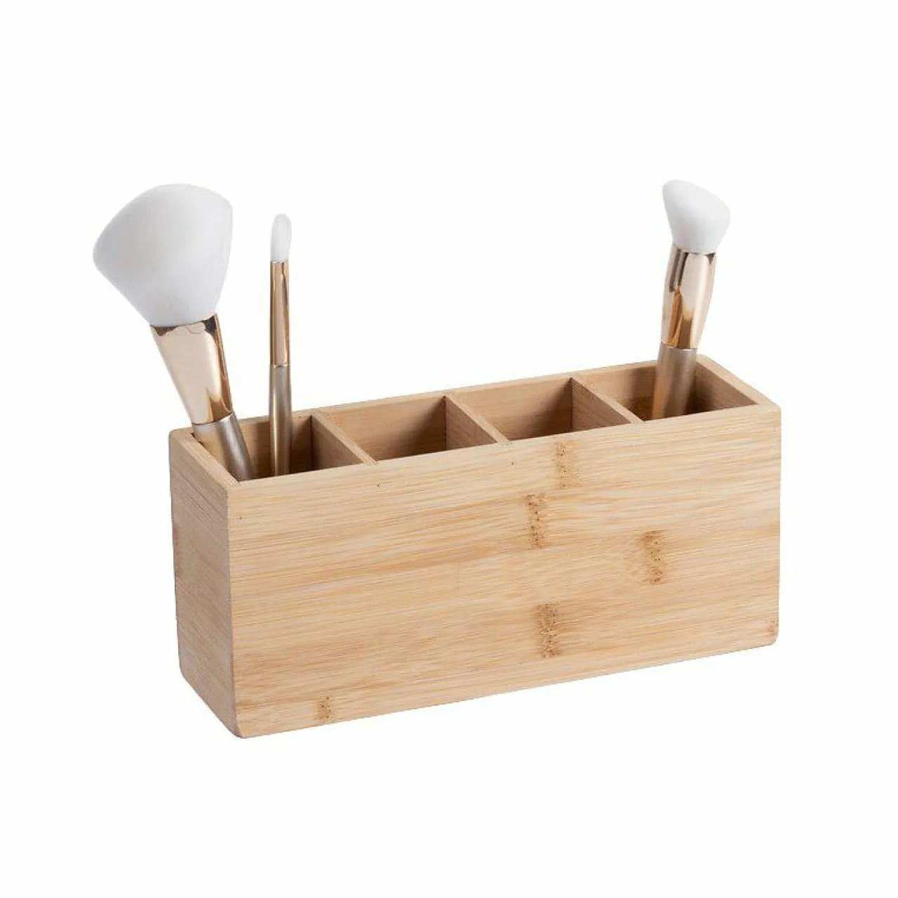 5 Five Simply Smart Organisateur de maquillage 4 compartiments Bambou Naturel Best