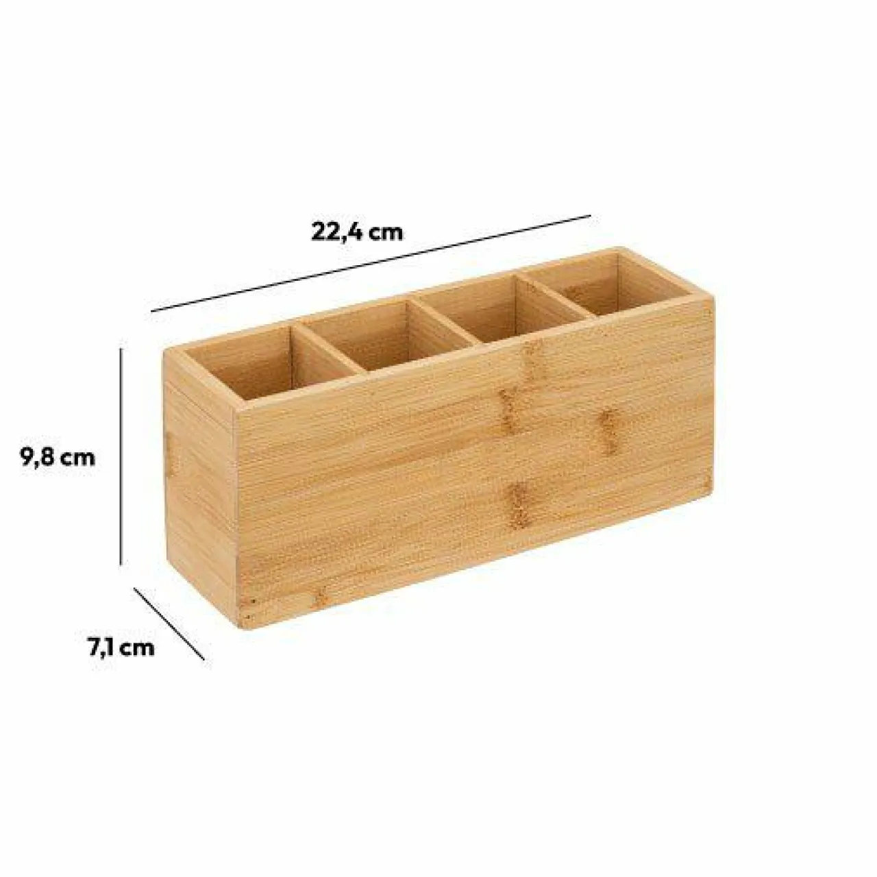 5 Five Simply Smart Organisateur de maquillage 4 compartiments Bambou Naturel Best