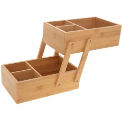 5 Five Simply Smart Organisateur de maquillage 2 niveaux Bambou Naturel New