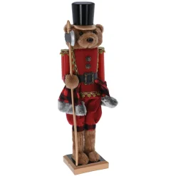 KOOPMAN Ours casse-noisette (H60 cm) Misha le soldat Rouge et Noir Sale
