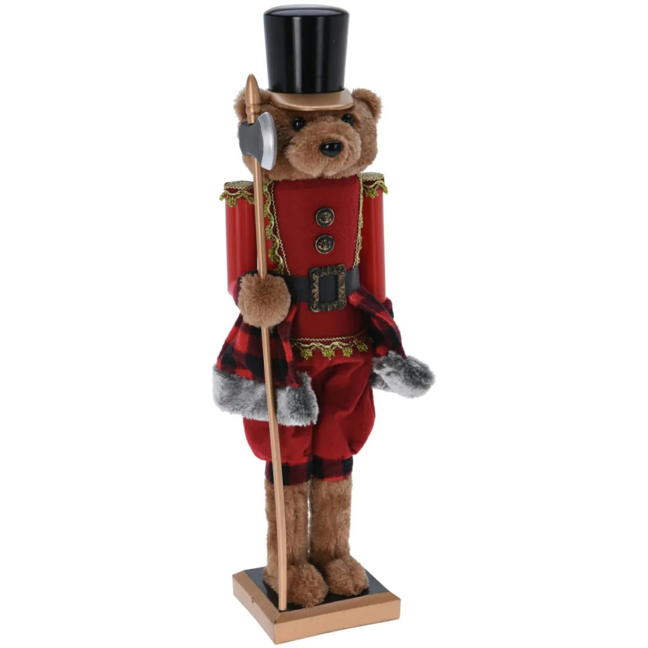 KOOPMAN Ours casse-noisette (H60 cm) Misha le soldat Rouge et Noir Sale