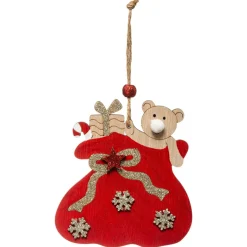 Feeric Lights & Christmas Ours dans sa hotte (H18 cm) Rouge Best