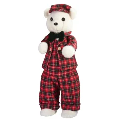 KOOPMAN Ours de Noël (H52 cm) Teddy carreaux tartan Rouge Clearance