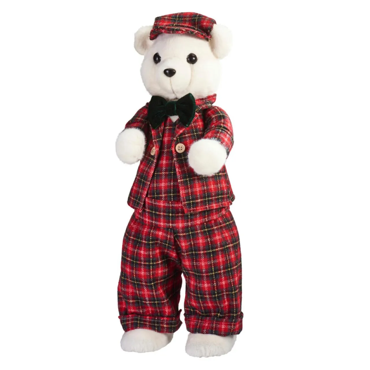 KOOPMAN Ours de Noël (H52 cm) Teddy carreaux tartan Rouge Clearance