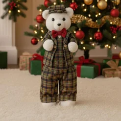 KOOPMAN Ours de Noël (H52cm) Teddy carreaux tartan Vert Online