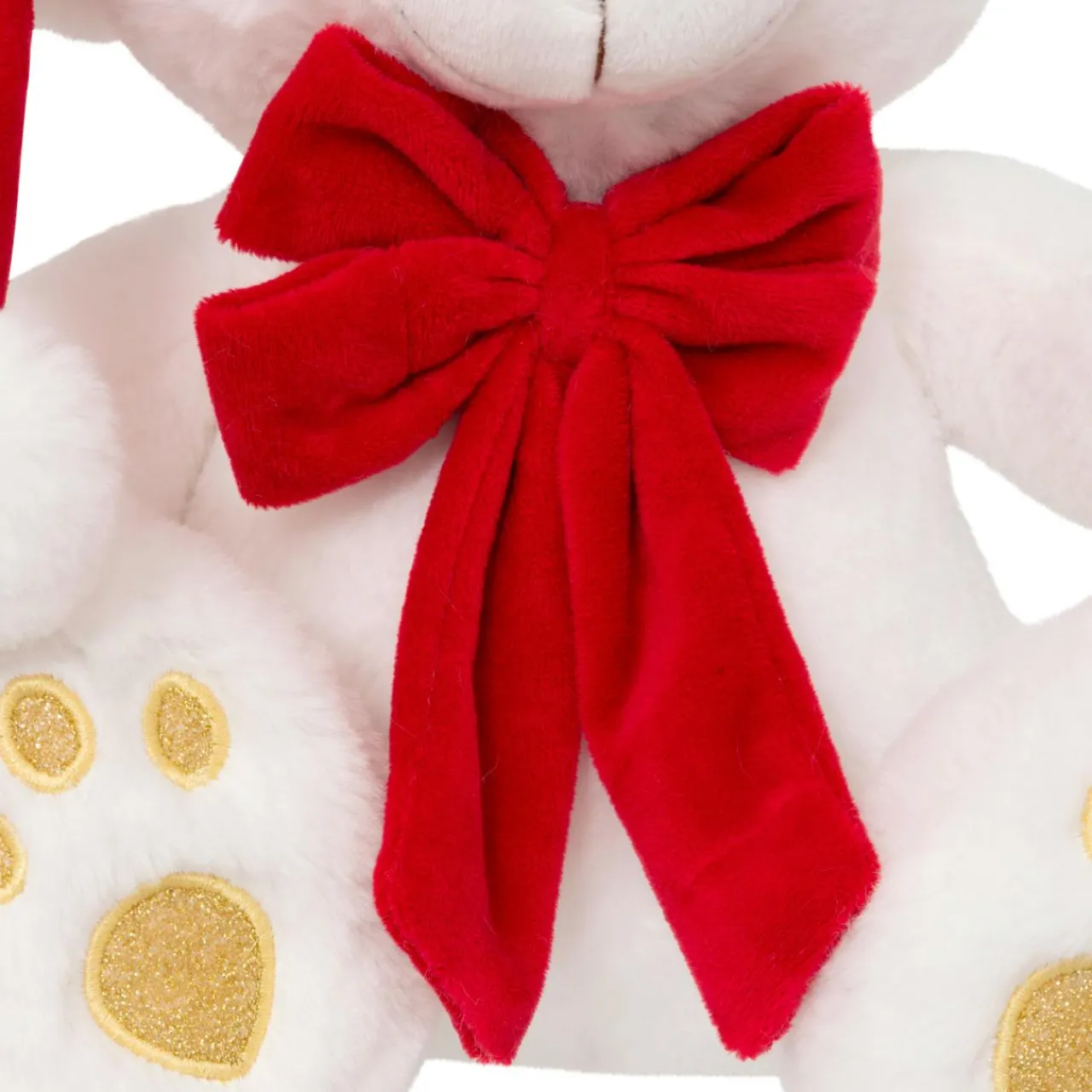 JJA Ours en peluche (H34 cm) Jules et nœud velours et rouge Blanc Online