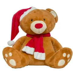 JJA Ours en peluche (H100 cm) Loulou écharpe rouge Marron Discount