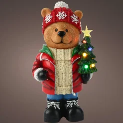 KAEMINGK Ourson lumineux à piles 7 LED (H38 cm) Tiboo Multicolore