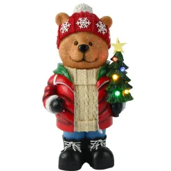 KAEMINGK Ourson lumineux à piles 7 LED (H38 cm) Tiboo Multicolore