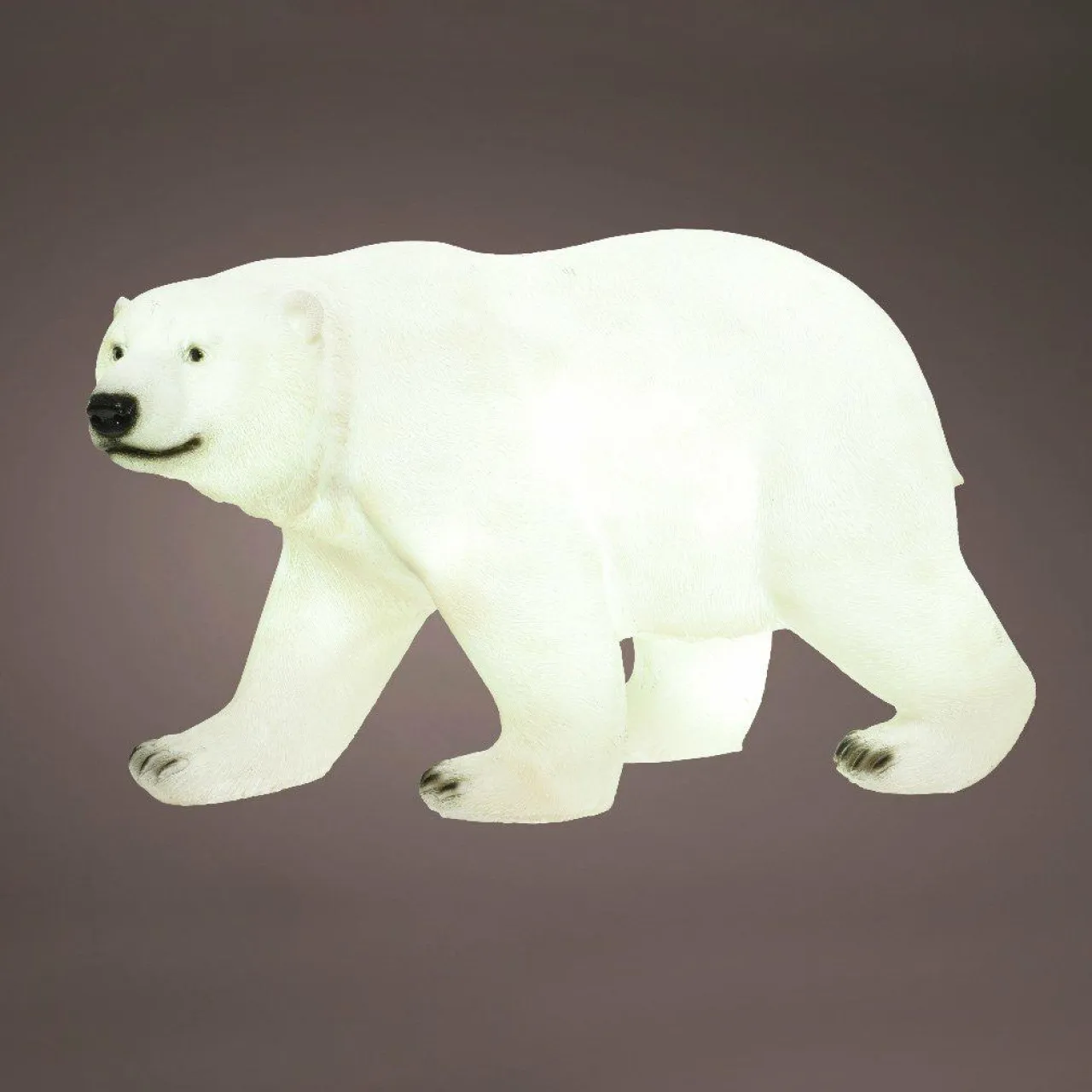 KAEMINGK Ours polaire lumineux fibre de verre 8 LED (H35 cm) Viken Blanc froid New