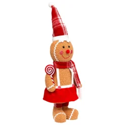 JJA Pain d'épices debout (H49 cm) Miss Noël Marron clair Hot