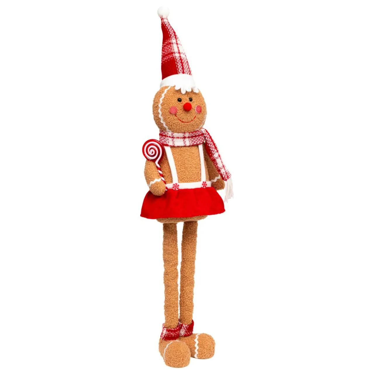 Pain d'épices jambes téléscopiques (H89 cm) Miss Noël Marron clair Outlet